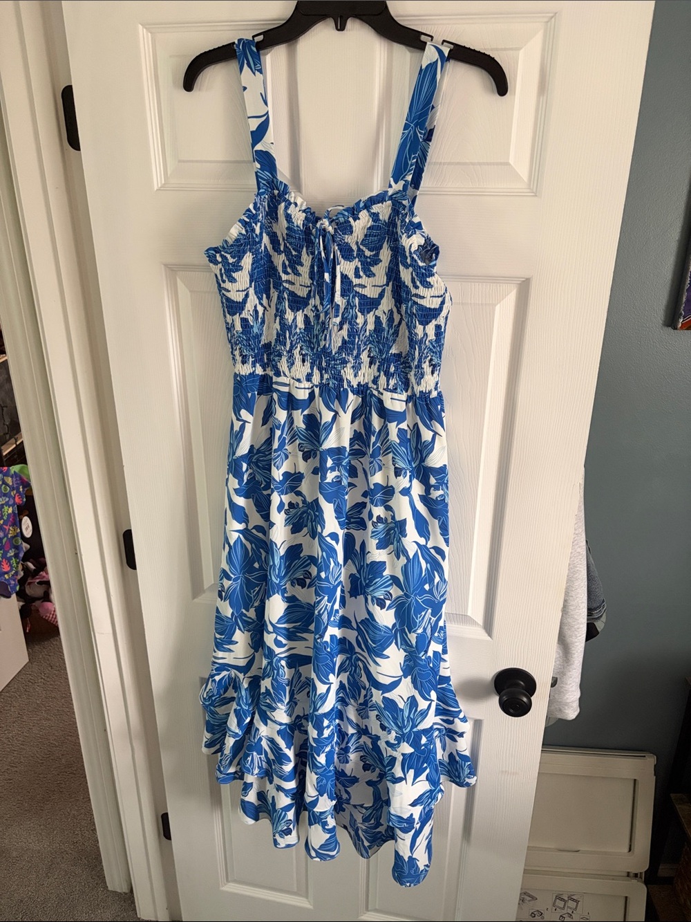 Grace Karin Blue and White Floral Midi Sundress